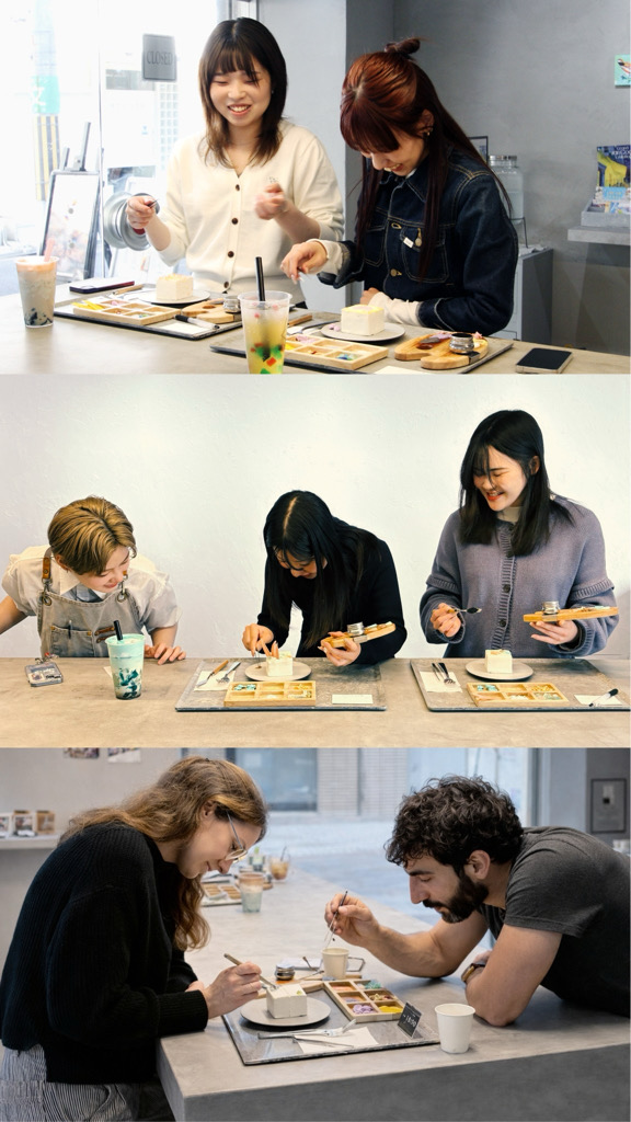 大阪 ギャラリーカフェ　谷町六丁目 カフェ　アートカフェ 大阪　体験型スイーツ　キャンバスケーキ　アートイベント 大阪　unimocc art gallery