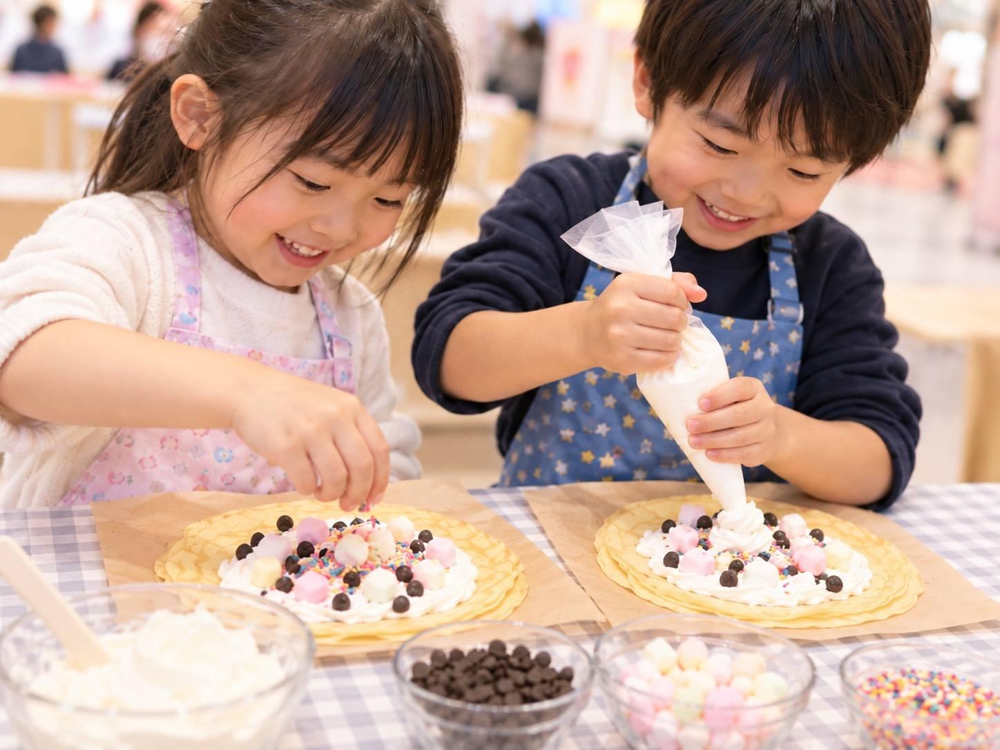 高槻住宅展示場　キッズ体験パーク　ブース　マノワール先生のお菓子学校　クレープづくり