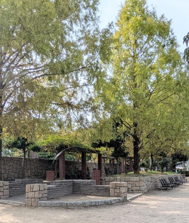 住吉区　住吉公園　ベンチ