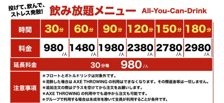 斧投げバー、THE AXE THROWING BAR