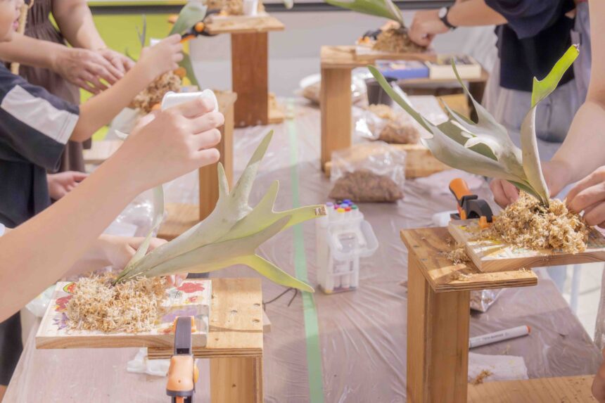 みどりの雑貨店、植物アート体験