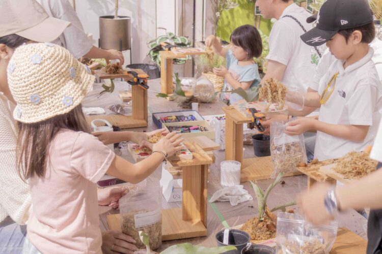 みどりの雑貨店、植物アート体験