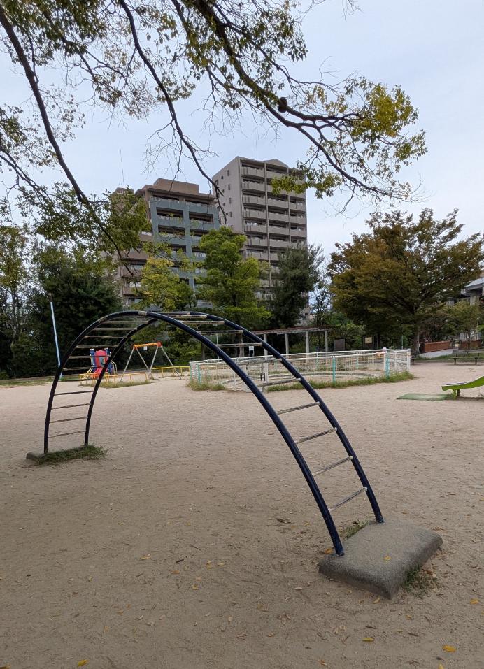 阿倍野区　桃ヶ池公園　うんてい