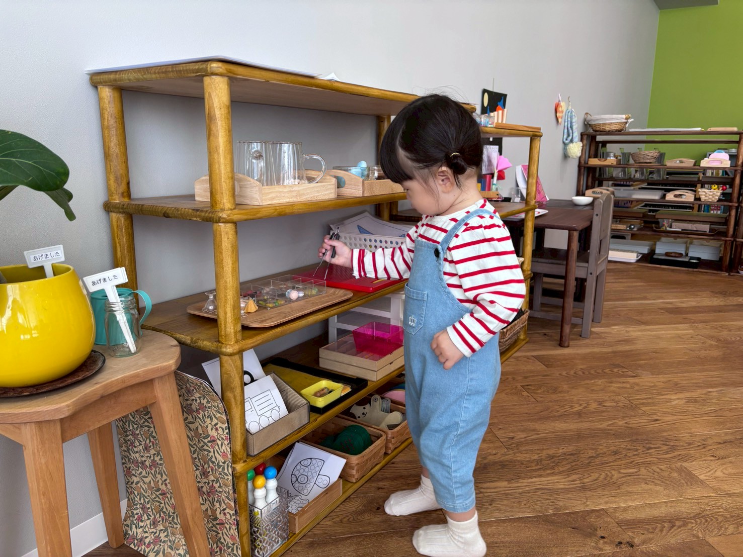 西区 モンテッソリー教室 マードレ・カーサ 体験 選ぶ様子