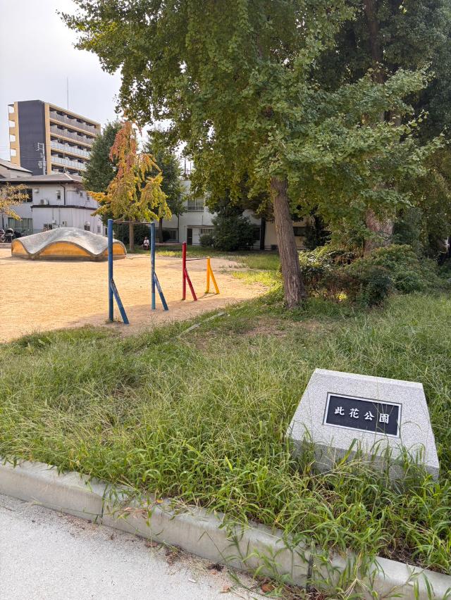 此花区　此花公園　鉄棒・山形遊具