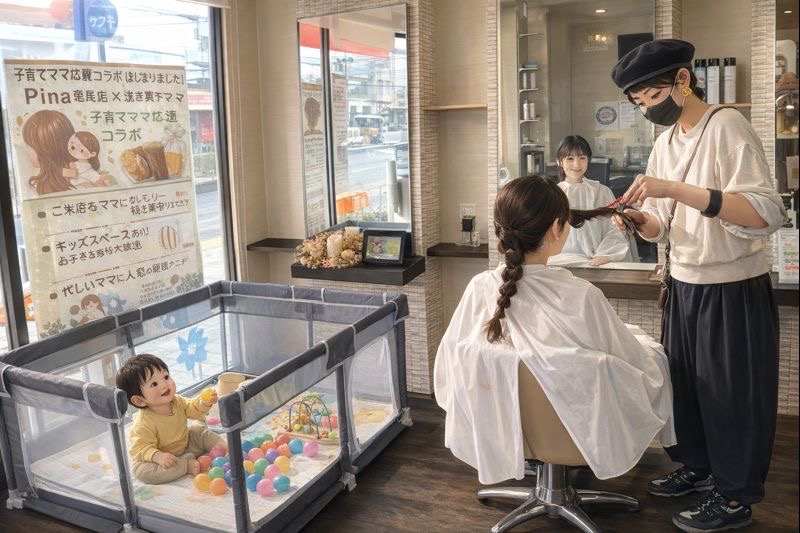 pina 美容室　子連れ
