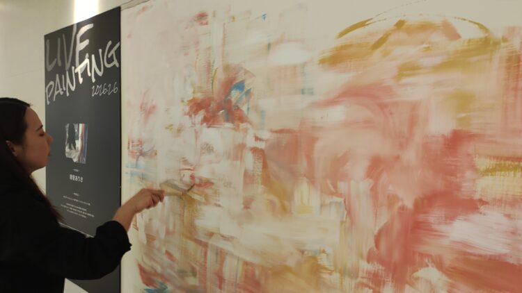 ライブペインティング、大丸梅田店