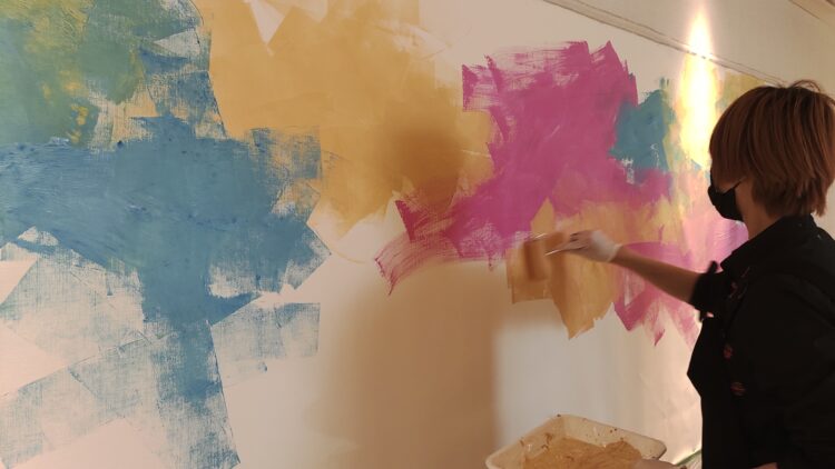 ライブペインティング、大丸梅田店