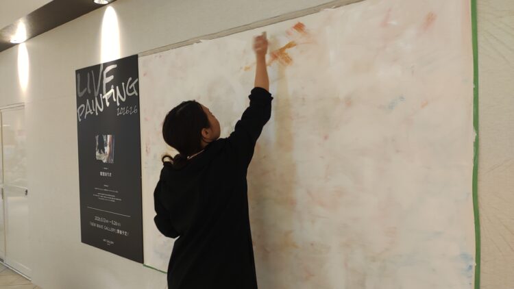 ライブペインティング、大丸梅田店