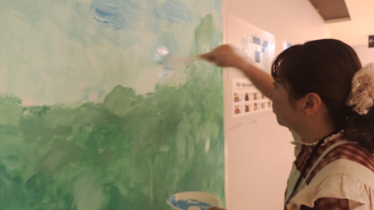 ライブペインティング、大丸梅田店