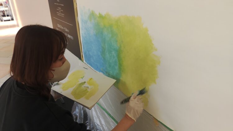 ライブペインティング、大丸梅田店