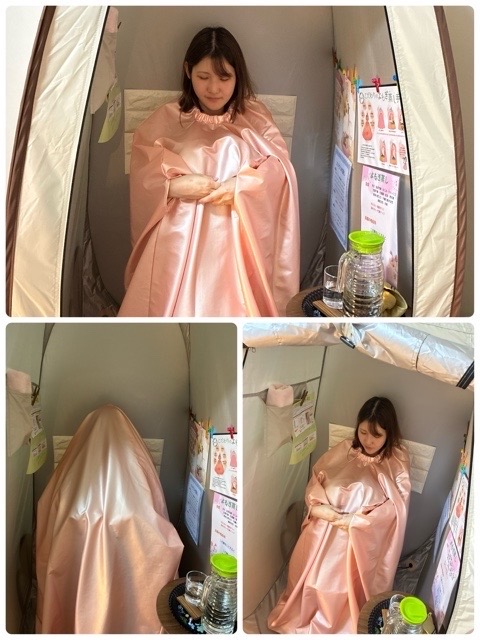 千林よもぎ蒸し、大阪温活、大阪妊活、国産よもぎ蒸しテント、無垢ヒノキ椅子、天然石土鍋よもぎ蒸し、マイナスイオン土鍋、よもぎ蒸しオプション無料、ドットコムおおさか特典、ビマージョ千林