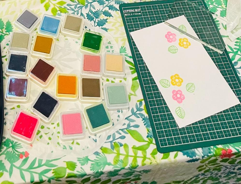 高槻住宅展示場　キッズ体験パーク　ブース　消しゴムハンコポストカードづくり